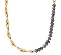 NOELANI Collier 2034643 - Collar de acero inoxidable para mujer, con perla cultivada de agua dulce, 40 + 5 cm, color dorado, viene en caja de regalo, Acero inoxidable, acero inoxidable, sin gema
