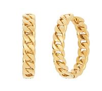 NOELANI Creoles Joyas de acero inoxidable para mujer, 3 cm, doradas, en caja de regalo