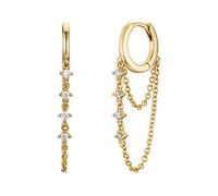 NOELANI Creoles Joyas de plata de ley 925 para mujer, con sintetizador de circonitas cúbicas., 1,2 cm, Gold, Viene en caja de regalo de joyería