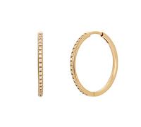 NOELANI Creoles Joyas de plata de ley 925 para mujer, con sintetizador de circonitas cúbicas., 2,4 cm, Gold, Viene en caja de regalo de joyería