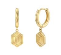 NOELANI NOE-E0031 - Pendientes para mujer de plata 925 chapado en oro/dorado - Criollo en forma de hexágono