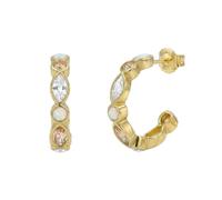 NOELANI - Pendientes de mujer de plata 925 - dorado/dorado - con Preciosa y circonitas - Aro - NOE-E0027