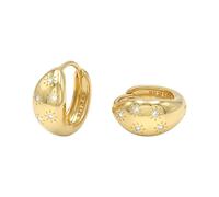 NOELANI - Pendientes para Mujer en Plata 925 - Chapados en Oro/Dorado - con Circonita - Aro Macizo - NOE-E0026