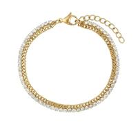 Noelani - Pulsera para Mujer en Acero inoxidable - Chapados en Oro/Dorado - con Circonita - NOE-B0011