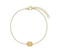 Noelani - Pulsera para Mujer en Plata 925 - Chapados en Oro/Dorado - Colgante de Hexágono - NOE-B0017