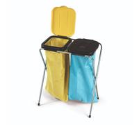NÖLLE Abfallsammler 2 vías Con Tapa Amarillo/Negro Soporte Para Bolsa De Basura