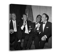 NOEMOHA Póster decorativo de Frank Sinatra, Dean Martin y Sammy Davis Jr, lienzo decorativo para pared e imagen artística moderna para decoración de dormitorio familiar, 12 x 12 pulgadas (30 x 30 cm)