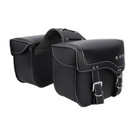 NOENNULL 1 par de Bolsas Laterales de Motocicleta 30 litros de Silla de Monada de Motocicleta de Gran Capacidad, Bolso de Equipaje Lateral de Motos de Cuero PU con Correas, para la