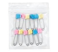 NOENNULL 12 Piezas Imperdibles de Seguridad para Pañales de Tela Pequeños Imperdibles de Pañales de Tela para Bebés de Seguridad con Aguja Curva de Acero Inoxidable (Tamaño pequeño)