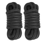 NOENNULL 2 Líneas de Muelle para Barcos, Marina Multifuncional de Alta Resistencia, Línea de Muelle de Nailon Trenzado Doble, Cuerda para Barcos para Veleros Pequeños, Puentes Flotantes, (Negra)