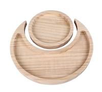 NOENNULL Bandeja de Organizador de Cristal de Madera Redonda de Soporte de Madera de Luna, Decorativo de Baratijas para Joyas, Piedras Pequeños Recursos Boho de Decoración del Hogar