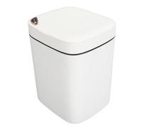 NOENNULL Bote de Basura Inteligente Bote de Basura Automático con Tapa para Baño Sala de Estar Oficina Blanco, Sensor Tapa Abierta Abierta con Vibración Una Tecla Siempre, Uso en Múltiples