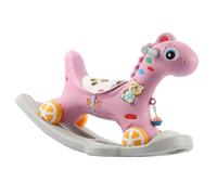 NOENNULL Caballito Balancín, Juguete para Niños Pequeños, Respaldo Desmontable y Seguro, Mano de Obra Fina, Lindo Caballito Balancín para Niños a Partir de 3 Años (Rosa)