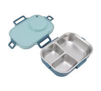 NOENNULL Caja de almuerzo térmica de acero inoxidable de doble capa a prueba de fugas de 1100 ml para adultos y niños (azul)