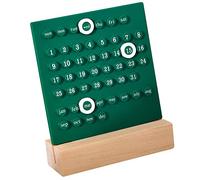 NOENNULL Calendario Manual de Madera para Niños, Desarrollo de Habilidades de Planificación para Uso Doméstico, Material ABS, Pie Estable de Madera para Niños (Verde)