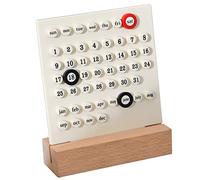 NOENNULL Calendario Manual de Madera para Niños, Desarrollo de Habilidades de Planificación para Uso Doméstico, Material ABS, Pie Estable de Madera para Niños (Blanco)
