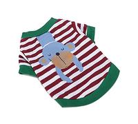NOENNULL Chándal para mascotas camisa fina para perros de cómics sudaderas con capucha a rayas para cachorros de talla pequeña y mediana, ropa suave para mascotas para la (L)