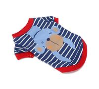 NOENNULL Chándal para mascotas camisa fina para perros de cómics sudaderas con capucha a rayas para cachorros de talla pequeña y mediana, ropa suave para mascotas para la (L)