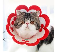 NOENNULL Collar de Cono para Gato, Suave para el Cuello, Collar de Recuperación para Gatos para Dejar de Lamer Después de la Cirugía, Isabelino Ajustable para Gatos, Gatitos (Cereza)