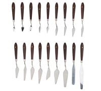NOENNULL Cuchillo Raspador de Pintura, Herramienta de Arte Al óleo con de Plástico Versátil para Varias Pinturas, Adecuado para Artistas y Aficionados, 18 Uds. (18 piezas)