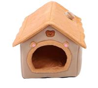 NOENNULL Cueva para gatos domésticos, tienda de campaña para gatos domésticos, con cojín extraíble, suave, universal, acogedora tienda de campaña para gatitos y perros pequeños, color amarillo