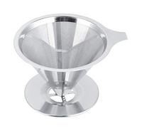 NOENNULL Filtro de café para Verter, Gotero de café de Acero Inoxidable, Filtro de sin Papel, Reutilizable, Gotero de Incorporado, Taza con, Accesorios para