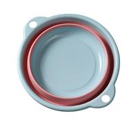 NOENNULL Fregadero de Viaje Plegable, Fregadero Portátil, Doméstico de Plástico, Cuenco Redondo Multifuncional para Lavar Verduras y Lavavajillas (Azul Talla Grande)