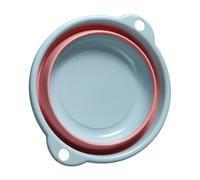 NOENNULL Fregadero de Viaje Plegable, Fregadero Portátil, Doméstico de Plástico, Cuenco Redondo Multifuncional para Lavar Verduras y Lavavajillas (Azul Talla Pequeña)