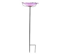 NOENNULL Fuente Solar Baño de Pájaros Hierro Fundido de Servicio Pesado con Estaca para Jardín de Pájaros Decorativos de Pájaros Al Aire Libre con Resistencia a la Intemperie de Energía