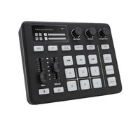 NOENNULL Gaming Sound Mixer Bluetooth 5.0 Tipo C Tarjeta de sonido en vivo con luz RGB para transmisión en vivo Podcasting