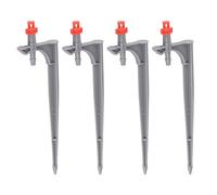 NOENNULL Gotero de Riego Ajustable, Ahorro de Agua Eficiente para Jardinería, Paquete de 20 Piezas, Material ABS (360 grados con poste)