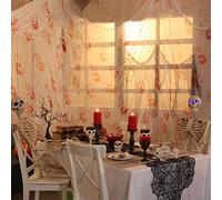 NOENNULL Huellas de Manos Sangrientas Tela Espeluznante Gasa de Fiesta de Halloween para Casas Encantadas Entradas Ventanas - 2 Metros, Decoraciones de Suspensión Reutilizables para Escenas de Miedo