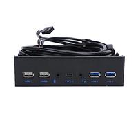 NOENNULL Interfaz de USB 3.0 + 2 Puertos USB 2.0, Diseño Esmerilado Negro, Puerto de Micrófono de Alta Definición, para Aplicaciones Amplias, 1 Interfaz de