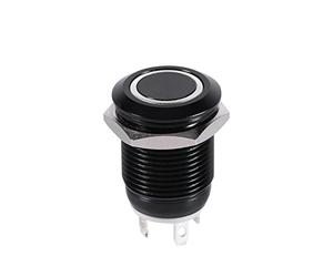 NOENNULL Interruptor de pulsador LED 12 Mm, Interruptor de botón momentáneo, Carcasa Negro, Impermeable IP67, Interruptor de botón pulsador de alimentación LED para uso (blanco)