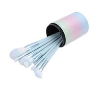 NOENNULL Juego de 10 Brochas de Maquillaje de Larga Duración, Brochas Cosméticas Sintéticas para una Aplicación de Maquillaje Versátil, Ideal para Retoques sobre la Marcha, Pelo de Brocha de Metal +