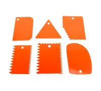 NOENNULL Juego de Raspadores de Arcilla de Plástico de 6 Piezas, Herramienta de Cerámica para Cortar Masa, Modelado de Arcilla Suave, Raspador de de Cerámica, Herramientas de Dentadas con Orificio