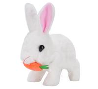 NOENNULL Juguete de Conejo de Peluche Eléctrico Realista Que Imita Sonidos para la Interacción Entre e Hijos, Ideal para Niños a Partir de 3 Años, 6,30 X 3,94 X 6,69 Pulgadas (Blanco)