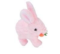 NOENNULL Juguete de Conejo de Peluche Eléctrico Realista Que Imita Sonidos para la Interacción Entre e Hijos, Ideal para Niños a Partir de 3 Años, 6,30 X 3,94 X 6,69 Pulgadas (Rosa)