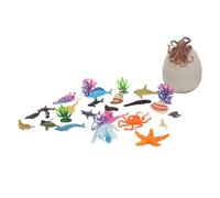 NOENNULL Juguetes de Animales Marinos Modelo Educativo de Animales Marinos de Alta Simulación para Niños con Juguete de Huevo, Explore el Mundo Marino para el Aprendizaje Temprano y el Juego