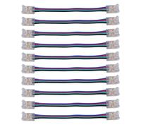 NOENNULL Kit de Conector de Luz de Tira LED, Fuerte Compatibilidad, Conexión Rápida para Bricolaje, Hogar, Oficina, Escuela, PC, 10mm, 4 Pines, 10 Uds.