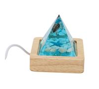 NOENNULL Lámpara de océano con diseño de tortuga, paisaje oceánico, luz LED de resina marina, luz nocturna alimentada por USB, para dormitorio, sala de estar, decoración