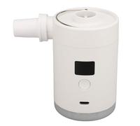 NOENNULL Mini Bomba Inflable Recargable Portátil con Inflado Rápido para Acampar, Viajar, Batería de 4000mAh, Luz LED y 4 Adaptadores (Blanco)