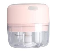 NOENNULL Mini Picadora Eléctrica de Ajo Recargable por USB, Molinillo de Acero Inoxidable de 100ml para Cocina, Material Ecológico (Rosa)