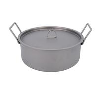 NOENNULL Olla de Cocina de 2,3 L para Inducción, Olla Ligera de Ti, de Sopa Multiusos Portátil para Exteriores, de Cocina Antiadherente con Asas para Picnics, Actividades Al