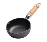 NOENNULL Olla Pequeña para Calentar Aceite, Cacerola de Hierro Fundido, Sartén Antiadherente, Mini Olla para Calentar Aceite de Profundización Segura con Doble Pico para Freír Albóndigas de Huevo