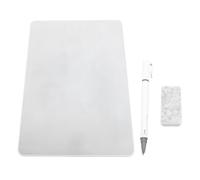 NOENNULL Pizarra magnética A4 borrable para dibujar, notas, bocetos, fondo blanco sin bordes, palabra negra, punta de bolígrafo de 0,8 mm, 1 goma de borrar, para