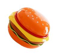 NOENNULL Platos para Salsa, Divertidos Cuencos Apilables con Forma de Hamburguesa para Aperitivos, 5,5x3,9 Pulgadas, Juego de 4 (Blanco)