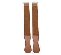 NOENNULL Strop Recto de 2 Piezas - Cinturón de Afilado de Cuero de Doble Capas para Peluquero, Cuchillo y Cuchilla de Perfeccionamiento - Kit Profesional de Cuero con Mango