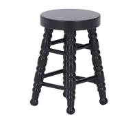 NOENNULL Taburete para Casa de Muñecas a Escala 1:12, Silla en Miniatura de Madera, Modelo de Adorno de Escena Hecho a Mano, Taburete Redondo en Miniatura, Silla de Juguete (Negra)