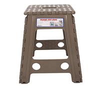 NOENNULL Taburete Plegable de 17,7 Pulgadas de Alto. El Taburete Plegable Es lo Suficientemente Estable para Soportar a los Adultos y lo Suficientemente Seguro para los niños. (Café Oscuro con